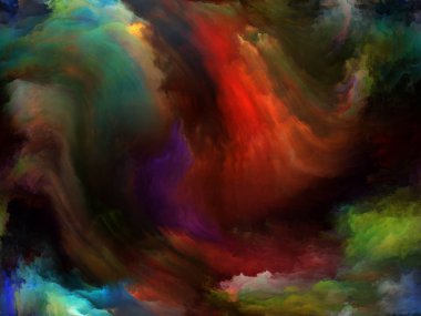 Girdap büküm ve girdap serisi. Tasarım, sanat, yaratıcılık ve hayal gücü bir metafor konuyla ilgili olarak tuval üzerine hareket ve renk oluşan