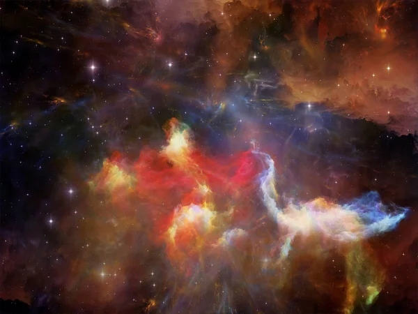Série Deep Space Interação Nebulosas Espaciais Nuvens Poeira Estrelas Sobre — Fotografia de Stock