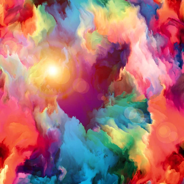 Renkli Fraktal Bulutlar Dijital Işıklar Incelenmesi — Stok fotoğraf