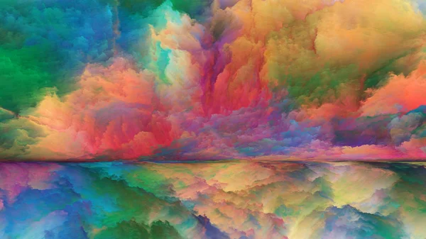 Fuori Questo Mondo Serie Composizione Elementi Paesaggistici Surreali Colori Frattali — Foto Stock