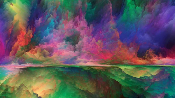 Poza Tym World Series Kompozycja Elementy Surrealistyczny Krajobraz Fraktal Kolory — Zdjęcie stockowe