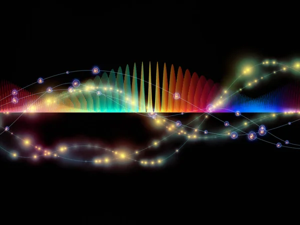 Wave Function Series Composition Colored Sine Vibrations Light Fractal Elements — Stock Photo, Image