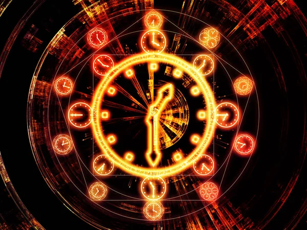 Кола Часових Рядів Розташування Символів Годинника Фрактальних Елементів Тему Науки — стокове фото