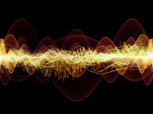 Wave Function Series Interplay Colored Sine Vibrations Light Fractal Elements — Stock Photo, Image