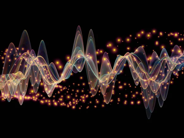 Серія Хвильових Функцій Дизайн Складається Кольорових Синусоїдних Вібрацій Легких Фрактальних — стокове фото
