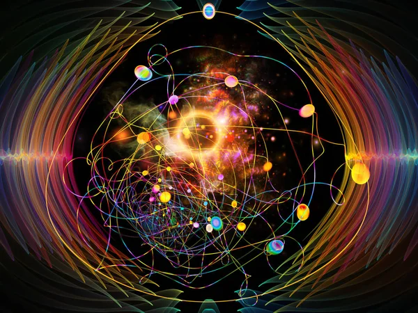 波動関数のシリーズ 色正弦振動 光の芸術の背景が行い フラクタルの要素を使用し音のイコライザーのプロジェクト音楽スペクトルと量子確率 — ストック写真