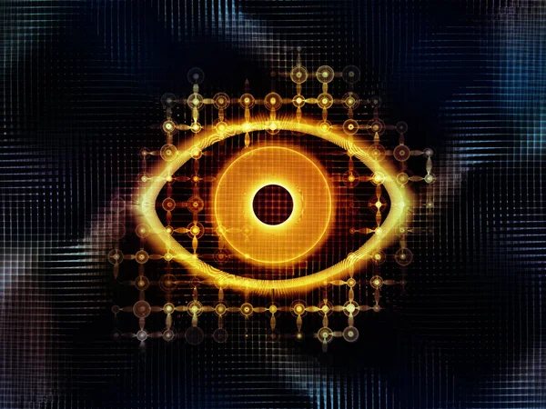 Eye Knowledge Series Artistic Abstraction Composed Eye Icon Fractal Grid — Stock Photo, Image