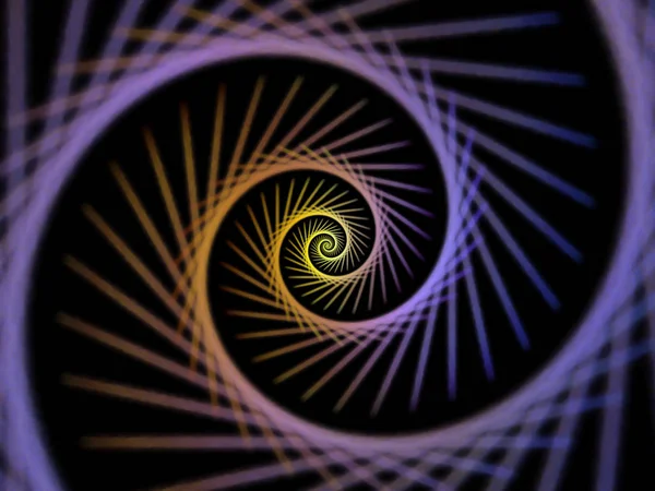 Spiral Geometry series. Abstract design made of spinning vortex of fractal elements on the subject of mathematics, geometry and science
