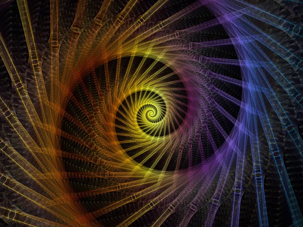 Seria Geometria Spirali Streszczenie Projektu Wykonane Vortex Przędzenia Fraktal Elementów — Zdjęcie stockowe