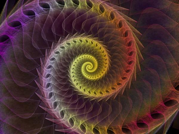 螺旋几何系列 基于分形元素旋转涡设计的数学 几何与科学学科隐喻研究 — 图库照片