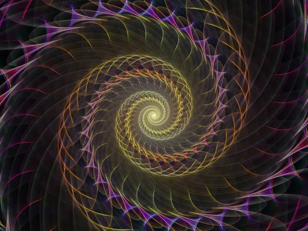 Spiral Geometry Series Design Composed Spinning Vortex Fractal Elements Metaphor — Stock Photo, Image