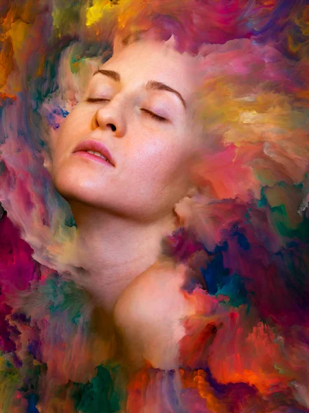 Serie Mundial Diseño Compuesto Por Retrato Femenino Fusionado Con Pintura —  Fotos de Stock