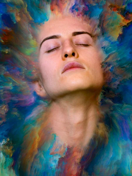 Dünya Serisi Duygular Duygular Dünya Yaratıcılık Hayal Gücü Konularında Kadın — Stok fotoğraf