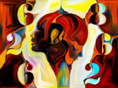 Lekeli Glass Forever serisi. Tasarım, yaratıcılık ve hayal gücü konularında bir metafor olarak insan profilleri, semboller ve renk kalıplarından oluşan tasarım