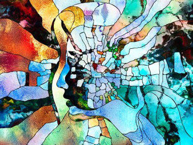 Lekeli Glass Forever serisi. Sanat, uzay bölünmesi ve tasarım ile ilgili projeler için arkaplan görevi görecek renk parçalarından, şekil kalıplarından ve sembollerden oluşan tasarım