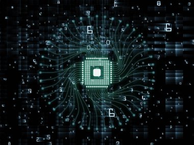 Bilgisayar bağlantı dizi. Tasarım Cpu, anakart izleri ve dijital teknoloji, ekipman ve bilgisayar donanım konusunda bir metafor olarak oluşur