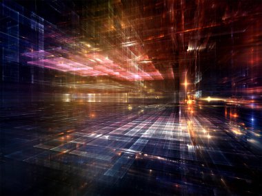 Dijital City serisi. Üç boyutlu Fraktallar ve ışıkların bilgisayarlar, bilim, sanal gerçeklik ve modern teknoloji konusunda zemin