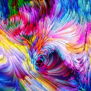 Color In Motion serisi. Tasarım, yaratıcılık ve hayal gücü üzerine projeler için ekran ve cihazlar için duvar kağıdı olarak kullanılacak sıvı boya kalıbının bileşimi