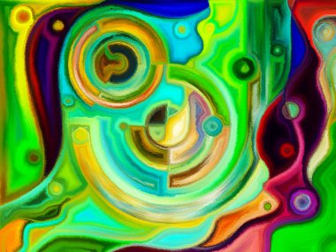 Vitray Revisited serisi. Uzay Bölümü ve tasarım, yaratıcılık ve modern sanat konusunda boyama öğe çalışma.