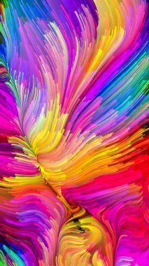 Color In Motion serisi. Tasarım, yaratıcılık ve hayal gücü konularında ekran ve cihazlar için duvar kağıdı olarak kullanılacak sıvı boya kalıbının bileşimi