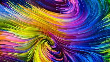 Hareket içinde renk serisi. Akan boya desen tasarım, yaratıcılık ve hayal gücü ekranlar ve mobil cihazlar için duvar kağıdı olarak kullanmak üzere mecazi ilişki ile kompozisyon