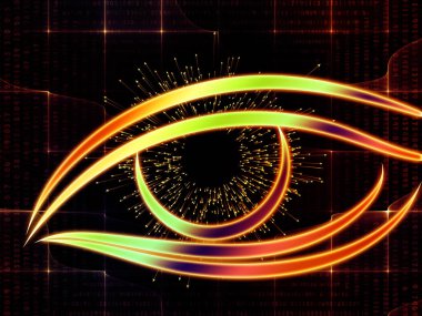 Bilgi Gözü serisi. Göz simgesi ve oktan yapılmış görsel çekicilik bilim, eğitim ve modern teknolojinin yerleşimlerine uygundur.