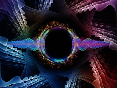 Dalga fonksiyonu serisi. Soyut kompozisyon renkli sinüs titreşimlerin, ışık ve fraktal öğeleri projelerinde uygun ses ekolayzer için ilgili müzik spektrum ve kuantum olasılık