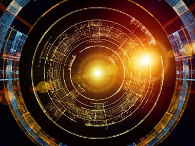 Kuralına göre serisi tasarım. Tasarım bilim, bilgi teknoloji ve matematik konusunda bir metafor olarak basamak ve soyut öğeler oluşur