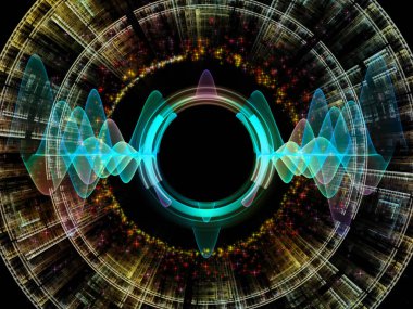 Dalga fonksiyonu serisi. Renkli sinüs titreşimlerin yaratıcı düzenleme, ışık ve fraktal öğeleri için ses ekolayzer, konunun müzik spektrum ve kuantum olasılık