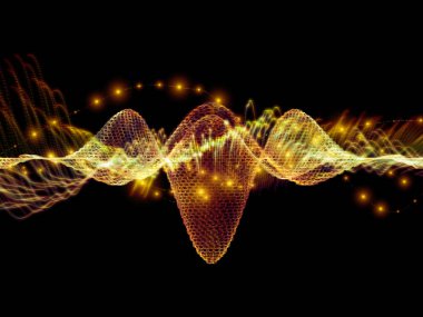 Dalga fonksiyonu serisi. Soyut renkli sinüs titreşimler, ışık ve ses ekolayzer, müzik konusunda fraktal öğeleri yapılmış tasarım spektrum ve kuantum olasılık