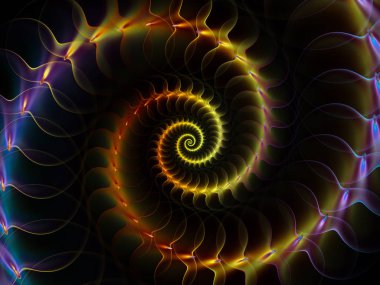 Sarmal geometri serisi. Fraktal öğeleri matematik, geometri ve bilim konusunda iplik girdap soyut tasarım yapılmış