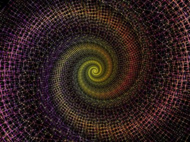 Sarmal geometri serisi. Fraktal öğeleri matematik, geometri ve bilim konusunda iplik girdap soyut tasarım yapılmış