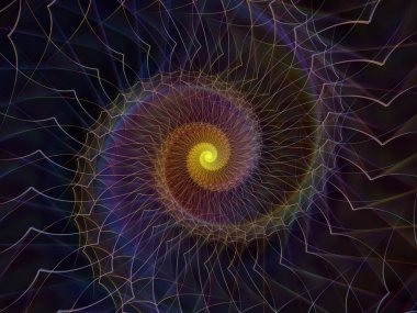 Sarmal geometri serisi. Fraktal öğeleri matematik, geometri ve bilim konusunda iplik girdap soyut tasarım yapılmış