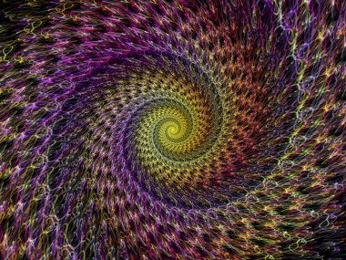 Sarmal geometri serisi. Fraktal öğeleri matematik, geometri ve bilim konusunda iplik girdap soyut tasarım yapılmış