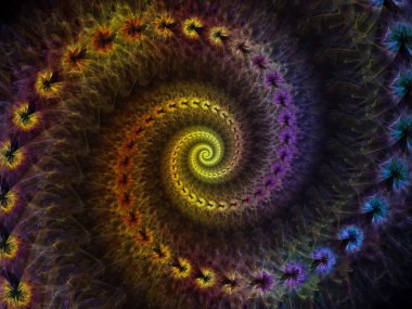 Sarmal geometri serisi. Fraktal öğeleri matematik, geometri ve bilim konusunda iplik girdap soyut tasarım yapılmış