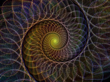 Sarmal geometri serisi. Fraktal öğeleri matematik, geometri ve bilim konusunda iplik girdap soyut tasarım yapılmış