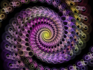 Sarmal geometri serisi. İplik girdap matematik, geometri ve bilim konusunda fraktal öğelerinin arka plan tasarımı