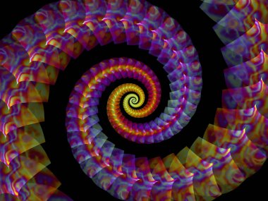 Sarmal geometri serisi. İplik girdap matematik, geometri ve bilim konusunda fraktal öğelerinin arka plan tasarımı