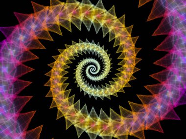 Sarmal geometri serisi. İplik girdap matematik, geometri ve bilim konusunda fraktal öğelerinin arka plan tasarımı