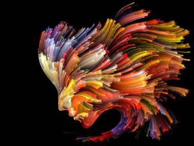 Doku serisi renk. Dinamik arka planlar ve boyutlu arka planında konuda dijital boya ve fraktal bulutlar etkileşimi