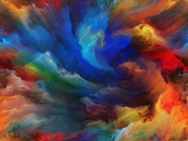 Girdap Döndürme ve Girdap serisi. Sanat, yaratıcılık ve hayal gücü projelerinde kullanılmak üzere renk ve tuval üzerinde hareketten oluşan arkaplan