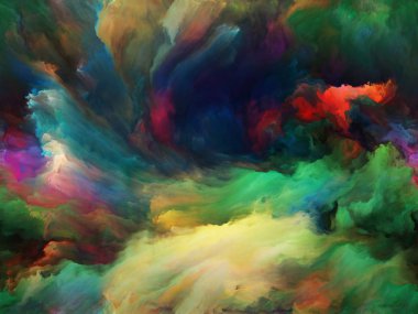 Soyut Renk serisi. Sanat, yaratıcılık ve hayal gücü konularında tuval üzerinde hareketli renkli resmin düzenlenmesi