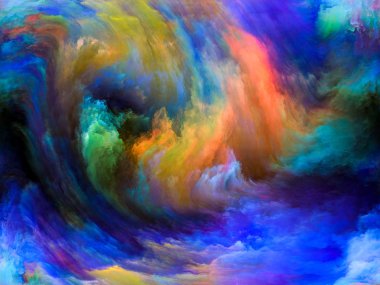 Soyut Renk serisi. Sanat, yaratıcılık ve hayal gücü üzerine tuval üzerinde hareket eden renkli boyadan oluşan sanatsal soyutlama