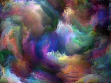 Soyut Renk serisi. Sanat, yaratıcılık ve hayal gücü konularında tuval üzerinde hareket halindeki renkli resimlerden oluşan soyut tasarım