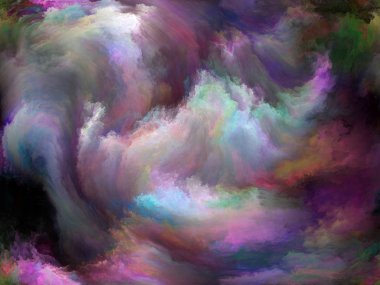 Soyut Renk serisi. Sanat, yaratıcılık ve hayal gücü projeleri için uygun bir zemin olarak tuval üzerinde hareketli rengarenk boya kompozisyonu