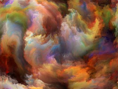 Soyut Renk serisi. Sanat, yaratıcılık ve hayal gücü konularında tuval üzerinde hareket halindeki renkli resimlerden oluşan soyut tasarım