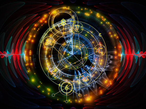 Серия Astral Glow. Взаимодействие линий сакральной геометрии, астрологических символов и огней на тему духовности, магии и мистики
