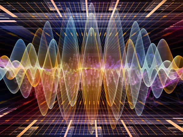 Wave Function Series Background Design Colored Sine Vibrations Light Fractal — Stock Photo, Image