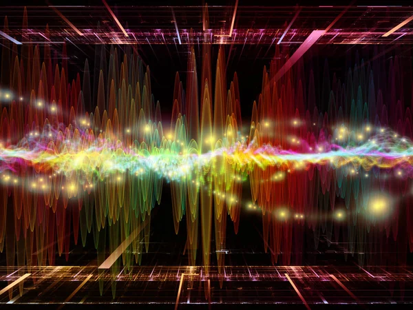 Wave Function Series Backdrop Composed Colored Sine Vibrations Light Fractal — Stock Photo, Image