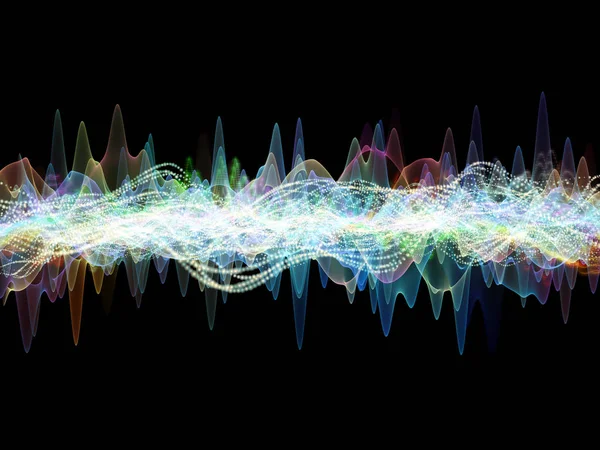 Serie Wave Function Diseño Hecho Vibraciones Sinusoidales Colores Luz Elementos —  Fotos de Stock